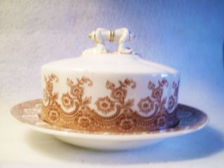 Antique Royal Worcester 3 - Pc.  Porcelain Lidded Muffin Warmer C.  1893 photo