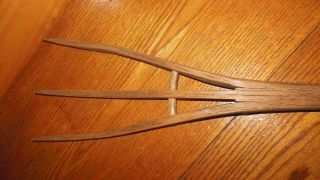 Vintage Wooden Child ' S Hay Fork / Old Farm Tool photo