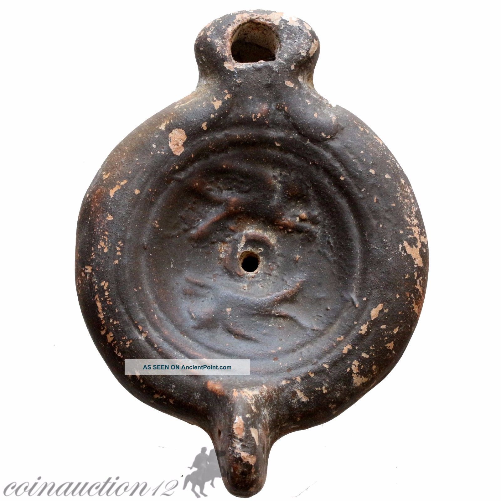 Stunning South Italy 4th Century Bc Terracotta Oil Lamp With 2 Pegasus Roman photo