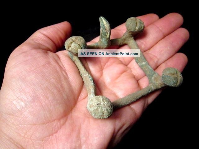 Extremely Rare Celtic Sword Bronze Strap Buckle,  Top Patina, Roman photo