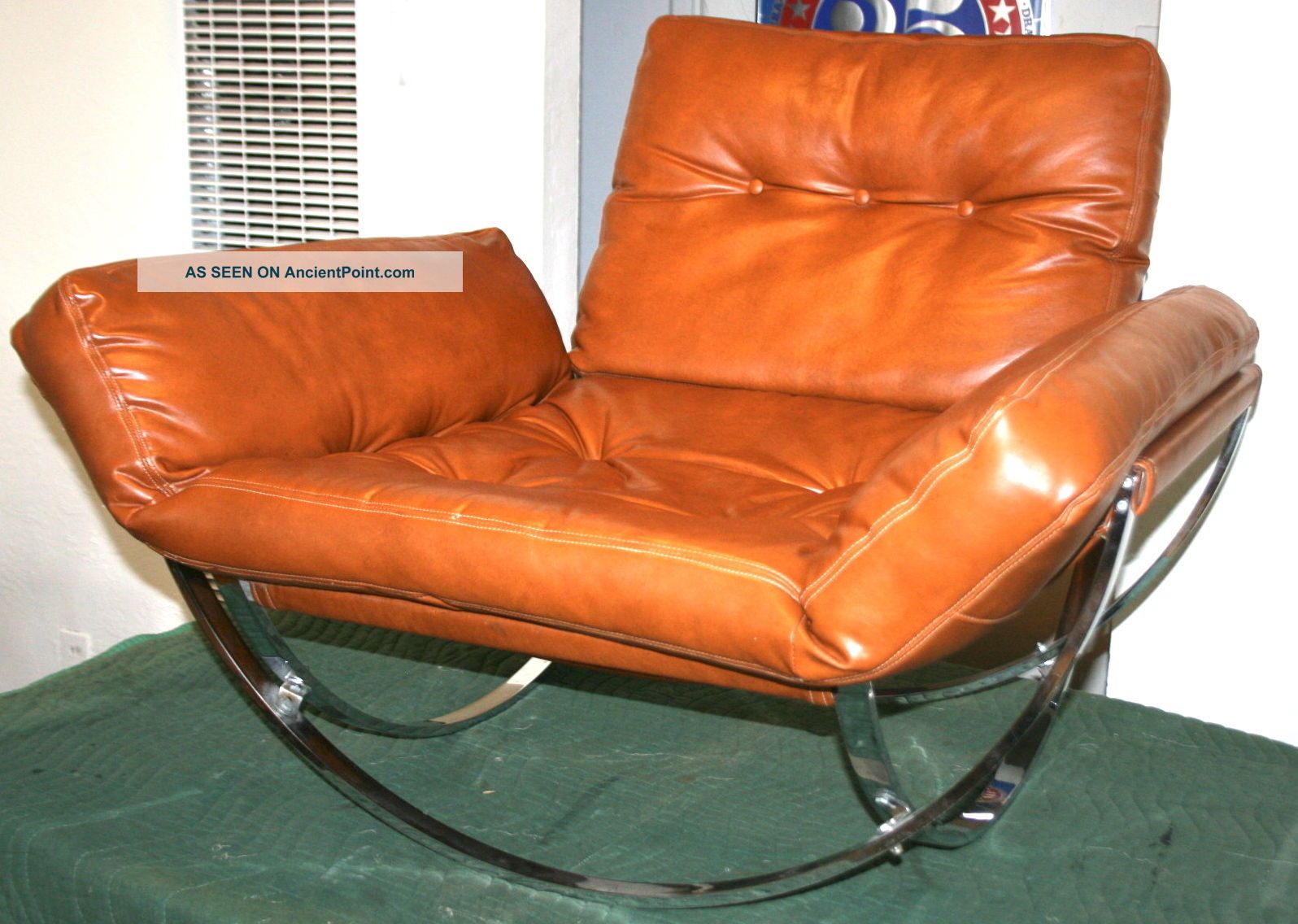 Vintage Stendig Italian Lounge Chair & Ottoman Baughman Chrome Mid Century Post-1950 photo