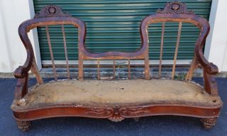 Antique Victorian Mahogany Sofa Frame Dawn Langley Hall Simmons Middleton Place photo