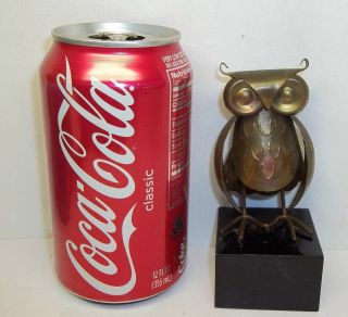 Vintage Mid Century Modern Enesco Brutalist Metal Owl Sculpture Curtis Jere Era photo