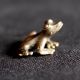 Thai Amulets Lucky Animal Frog Brass Mini Statue Figurine Charm Rich Wealth D24 Amulets photo 1
