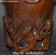 Old Chinese Ox Horn Carving Palace Rose Flower Beast Zun Cup Winecup Wine Cup Other Antique Chinese Statues photo 1