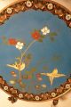 Late 19thc.  Meji Japan Made Turq.  Cloisonne Birds Charger/plate 12 