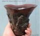 Collect Chinese Ox Horn Hand - Carving Lion Pixiu Beast Statue Sculpture Cup Cups Glasses & Cups photo 8