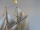 Large Vintage Masterly H - Crafted 2 Masted Japanese Sterling Silver Yacht Ship Other Antique Sterling Silver photo 6