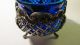 Stunning Dutch Sterling Silver And Cobalt Glass Master Salt Bowl/spoon C1899 Other Antique Non-U.S. Silver photo 3