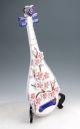 Exquisite Famille Rose Porcelain Hand Painted Plum Lute Shape Statue D806 Other Antique Chinese Statues photo 4