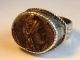 Roman Intaglio Coin Silver Ring Roman photo 1