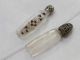 2 Vintage Silver Caged Crystal Glass Mini Perfume Bottle,  Made In France Perfume Bottles photo 1
