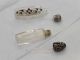 2 Vintage Silver Caged Crystal Glass Mini Perfume Bottle,  Made In France Perfume Bottles photo 2