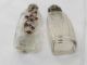 2 Vintage Silver Caged Crystal Glass Mini Perfume Bottle,  Made In France Perfume Bottles photo 3