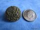 3051 - J – French Tight Button Cherry Blossoms Motif Medium 1800’s Brass Button Buttons photo 2