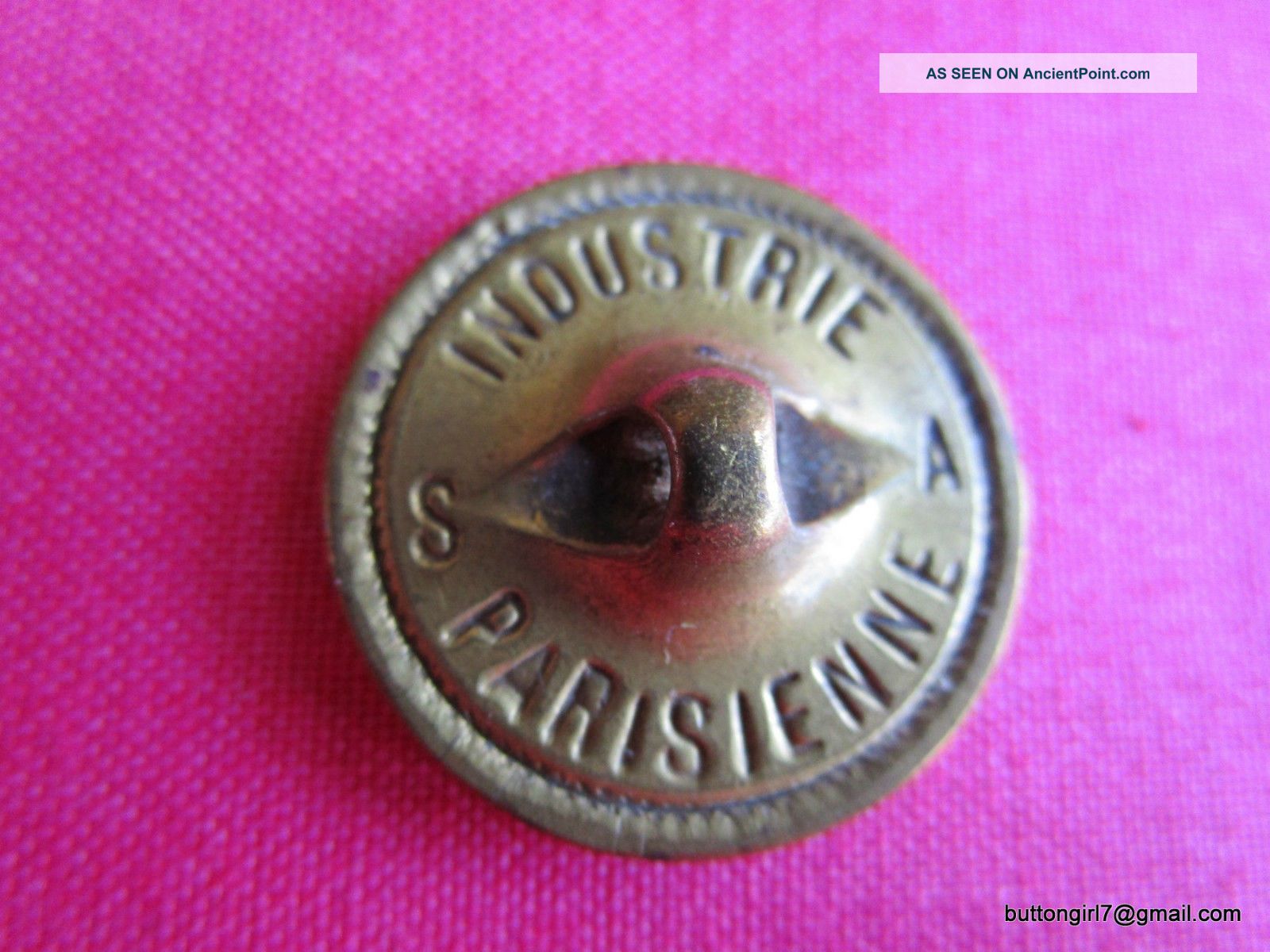 3077 - J – French Tight Button Wandering Chinaman Mountain Medium 1800’s Button Buttons photo