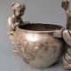 Chinese Silver Bronze Handwork Carved Lotus Crock & 2 Child W Qianlong Mark Other Antique Chinese Statues photo 3