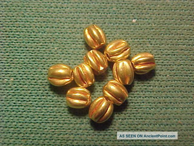 10 Roman/sassanian Gold Beads Circa 100 - 600 Ad Roman photo