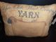 Accent Pillow Primitive Antique Style Ad Yarn Sheep Rustic Folk Art Country Primitives photo 1