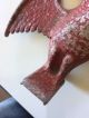 Antique Snow Bird Eagle Red Paint Early Aluminum Architectural Salvage Primitive Primitives photo 4