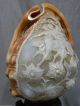 Antique Victorian Art Nouveau Carved Shell Cameo Lamp Dancing Maidens Sculpture Art Nouveau photo 5
