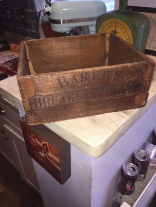 Antique / Primitive 1800 ' S W.  H.  Baker And Co.  Crate.  Breakfast Cocoa Dorchester photo