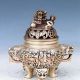 Chinese Silver Copper Handwork People And Deer Incense Burner W Qianlong Mark Incense Burners photo 1