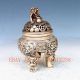 Chinese Silver Copper Handwork People And Deer Incense Burner W Qianlong Mark Incense Burners photo 5