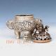 Chinese Silver Copper Handwork People And Deer Incense Burner W Qianlong Mark Incense Burners photo 6