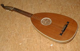 Fine Old Antique German Guitar Lute,  Plays And Sounds Very Well photo