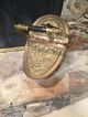 Antique Vintage Brass Embossed Repousee Coal Scuttle W/shovel Detail Hearth Ware photo 1