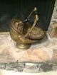 Antique Vintage Brass Embossed Repousee Coal Scuttle W/shovel Detail Hearth Ware photo 4