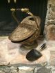 Antique Vintage Brass Embossed Repousee Coal Scuttle W/shovel Detail Hearth Ware photo 7