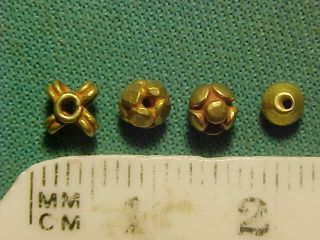 Four Sassanian Gold Beads Circa 224 - 642 Ad. photo