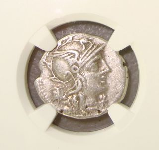 134 Bc M.  Marcius Mn.  F.  Ancient Roman Republic Silver Denarius Ngc Choice Vf photo