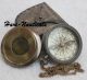 Antique Nautical Compass Poem Compass Brass Compass With Leather Case Gift Compasses photo 3