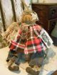 Primitive Scarecrow Pumpkin Doll Old Wool,  Old Photo,  Folk Art Pumpkin Doll Primitives photo 3