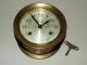 Antique Elgin 4 Jewel Brass Maritime Ship ' S Bell Strike Nautical Clock Clocks photo 2