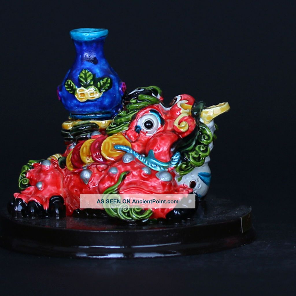 Chinese Cloisonne Porcelain Handwork Gold Toad Statue Csy945 Other Antique Chinese Statues photo