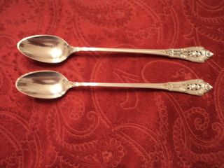 2 - Wallace Rose Point Sterling Ice Iced Tea Spoon 7 5/8 