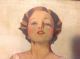 Great Antique 1920s Art Deco Oil Painting Of A Flapper Girl Art Deco photo 1