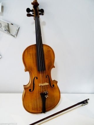 Folk Fiddle Violin Vintage Antique Hand - Crafted Inlay Abalone Mop Wood Case Bow photo