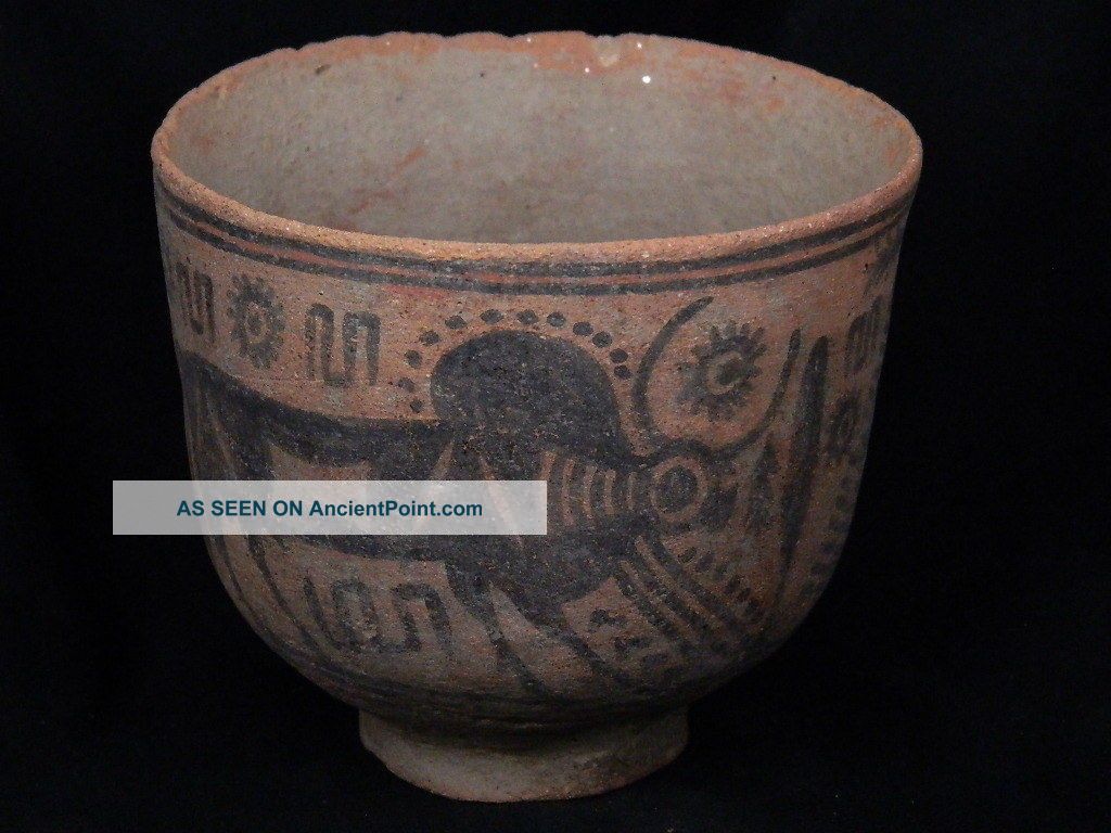 Ancient Teracotta Painted Cup With Bulls Indus Valley 2500 Bc Pt15502 Greek photo