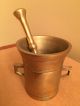 Vintage Brass Mortar And Pestle From Denmark 3 Inches Tall Apothecary Mortar & Pestles photo 1