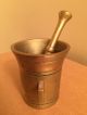 Vintage Brass Mortar And Pestle From Denmark 3 Inches Tall Apothecary Mortar & Pestles photo 2