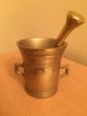 Vintage Brass Mortar And Pestle From Denmark 3 Inches Tall Apothecary Mortar & Pestles photo 3