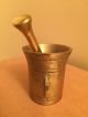 Vintage Brass Mortar And Pestle From Denmark 3 Inches Tall Apothecary Mortar & Pestles photo 4