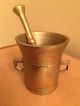 Vintage Brass Mortar And Pestle From Denmark 3 Inches Tall Apothecary Mortar & Pestles photo 8