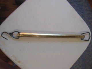Vintage Salter Brass Hand Held Spring Scale 0 - 100 Troy Oz. photo