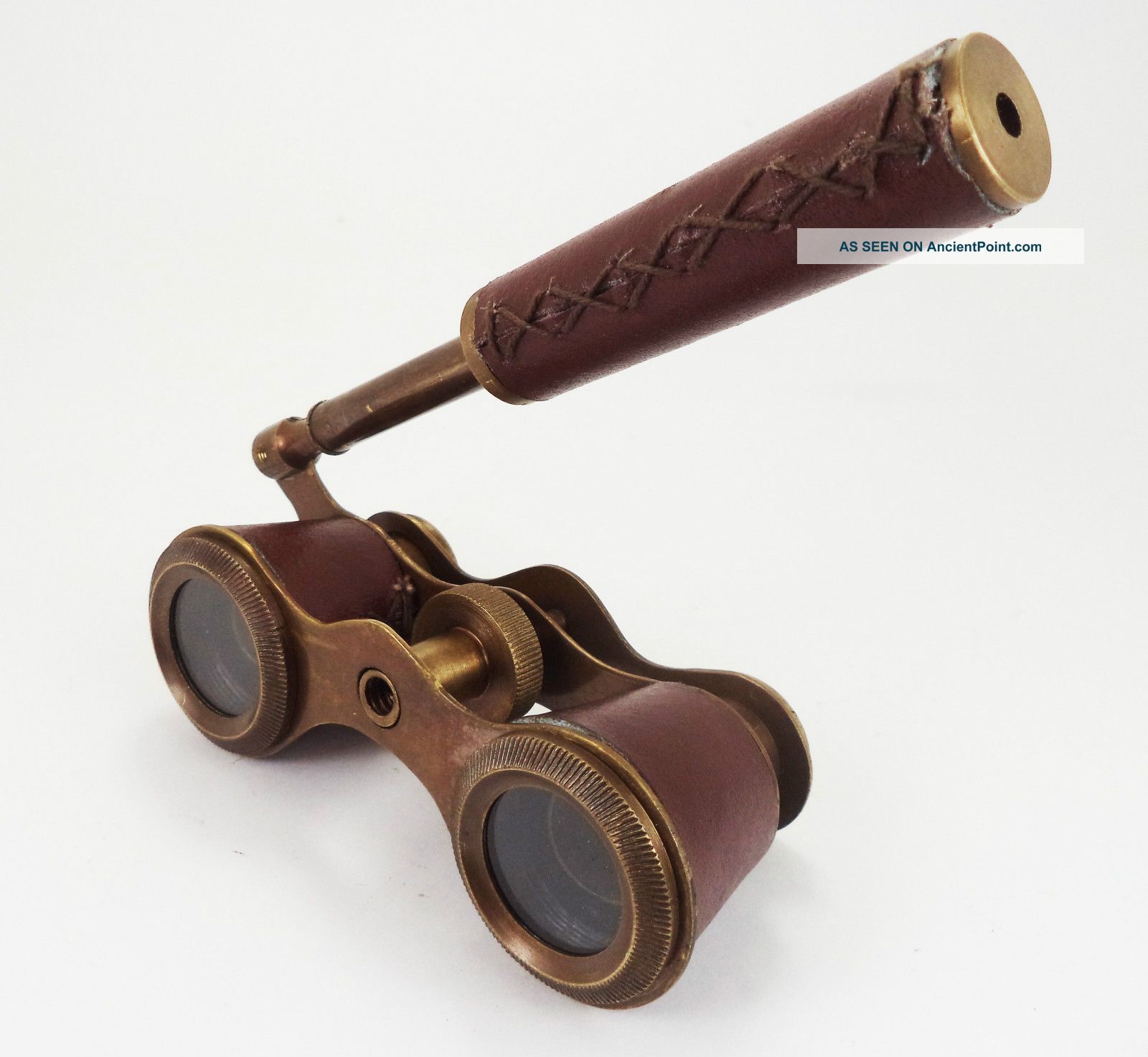 Handmade Nautical Opera Glasses Leather Encased Brass Hand Monocular Gift Telescopes photo